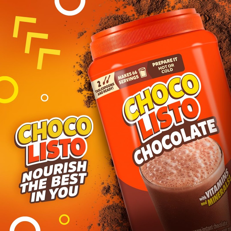 Chocolisto Instant Chocolate Drink, Nutritious Beverage with Vitamins and Minerals,