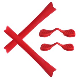 Alphax Red Replacement Nosepieces & Earsocks Rubber Kits for Oakley Radar Path/Radar Path Asian Fit