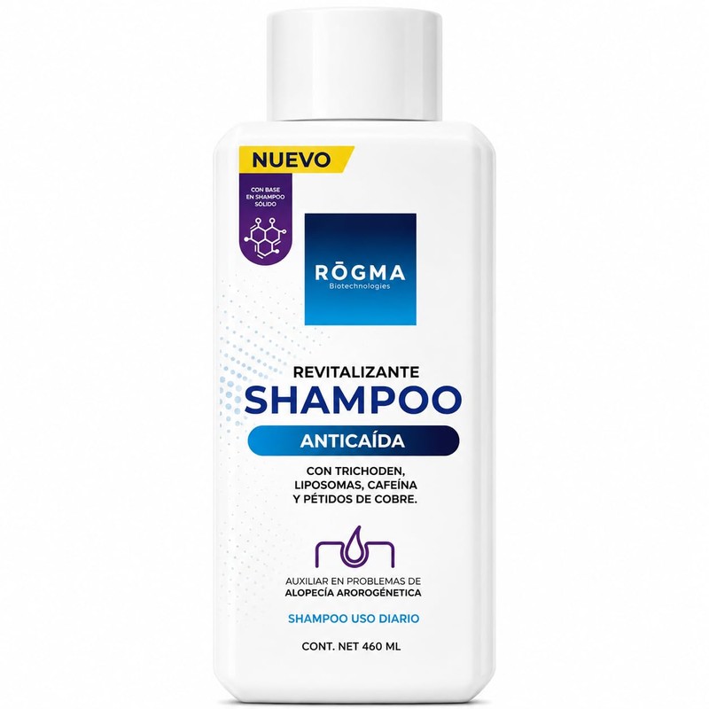 ROGMA Biotechnologies Shampoo Anticada 460 ml Con Trichogen, Cafena, Copper