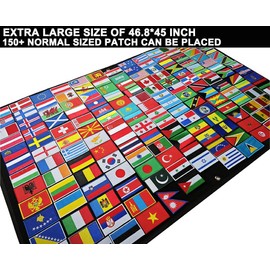 46.85"(W) x 45"(H) inch Tactical Patch Board Display,Emblem Patch Hanging Organizer,Hanging Wall Panel Display Holder for Military, Army, Combat, Uniform, DIY,Badge Hook and Loop Collection.