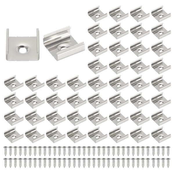 PATIKIL LED Strip Clips, Pack of 70 Stainless Steel Mounting