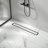 Bernkot Linear Shower Drain 24", Matte Black Floor Drain with