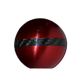 8x1.25MM RED ROUND Ball SHIFT KNOB with CARBON FIBER RING Billet Aluminum MANUAL AUTOMATIC Transmission Shift Stick Selector (Threaded – NO Adapters) for Nissan Armada SV SL Platinum Sport Utility 4-Door 5-Door 4D 5D (other cars with 8x1.25mm Thread)