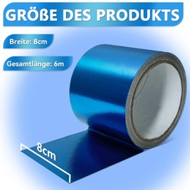 Birllaid Repair Tape for Fabric Tarpaulins, Truck Tarpaulin Repair Special Tape, 6 m x 8 cm, for Truck Tarpaulin, Awning, Tent, Inflatable Boat, Strong Sticky, Waterproof, Abrasion Resistance, Blue