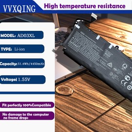 VVXQING AD03XL TPN-I128 Laptop Battery for HP Envy 13-ad 13-ad100 13-ad0xx 13-ad1xx 13-ad000nf 13-ad002ng 13-ad002nf 13-ad003ng 13-ad008nw 13-ad012na 13-ad013na 13-ad014na 13-ad015na HSTNN-DB8D