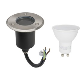 JungesLicht Alfa Mini LED Recessed Floor Spotlight IP67 Stainless Steel 2000 kg Load Capacity GU10 5 W Warm White 420 Lumen 230 Volt Rustproof Waterproof Floor Light Garden Light Path Lighting Set Round Outdoor Light
