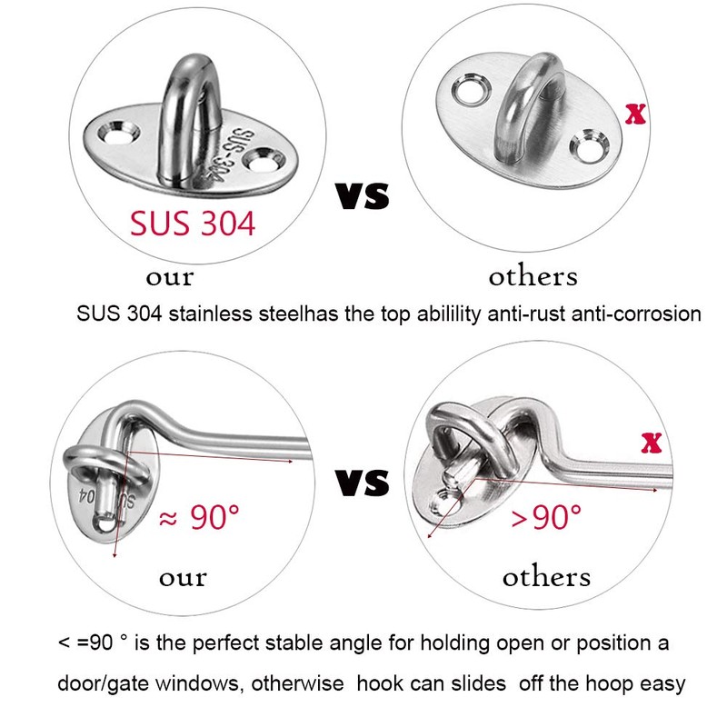 SUS304 Cabin Hook Stainless Steel Heavy Duty Cabin Door Hook