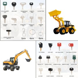 GisWell 36 Stück Baumaschinen Schlüssel Set Mit Zündschlüssel Ersatz - Universal Ersatz Zündschlüssel Für Traktor, Bagger, Motor Startschalter Multifunktionsschlüssel