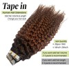 Curly Tape in Hair Extensions Ombre Brown to Medium Auburn
