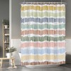 Baocicco Multicolour Stripe Bathroom Curtain Decor with Hooks - Rainbow