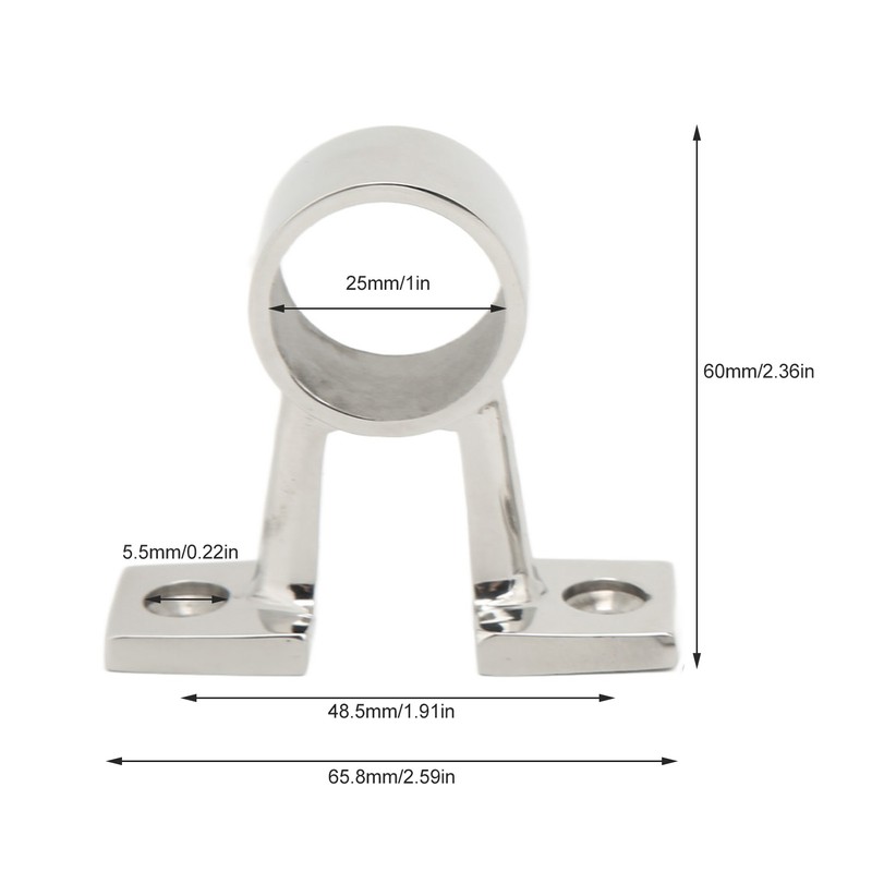 2Pcs Marine Boat Hand Rail Fitting Center Support Bracket Stanchion