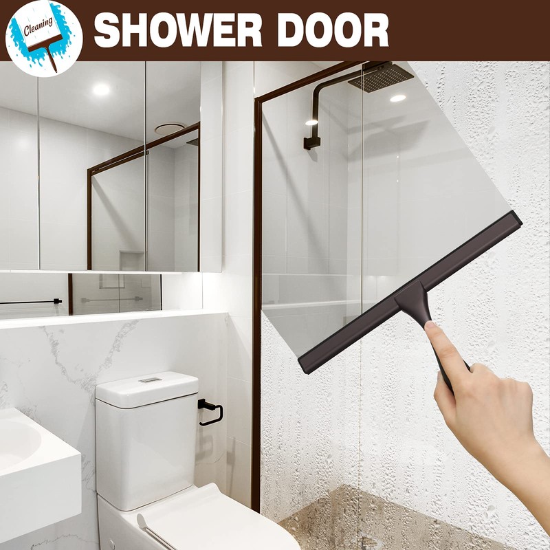 NETANY Shower Squeegee, 14-Inch Bronze Squeegee, All-Purpose Stainless Steel Squeegee