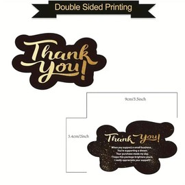 Thank You Card, 50pcs/pack Creative Thank You Card, Double Sided Thank You Card, Card Paper for Business, Office, Party, School Supplies