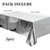 2pcs Foil Tablecloth Shiny Silver Tablecloth,1.37mx2.74m Metallic Rectangular Table Cover