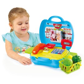 Play Children's Carry Super Market Set - Children's Market Grocery Art Toys - Includes 17 pcs Toy Tool Set - Crazy Pretend Toy Kit - Portable Molds Case