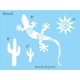 Stencils-by-Joanie Desert Southwest Gecko Stencil Lizard Aztec Sun Cactus DIY Art Signs Free Ship