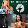 Pack of 10 Straws, Spoons, Straws, Spoons, Stainless Steel, Reusable