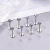 NICEIGHT 8Pcs 16G Stainless Steel Threadless Push in Nose Rings