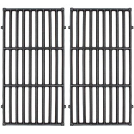 MONIBAQ Cast Iron Grill Grates for Weber Spirit 200 Spirit II 210 Series, 17.5 x 10.2 inch Cooking Grids for Weber Spirit E-210 S-210 E/S-220 w/Front-Mounted Control Panel(2013-Newer, Set of 2)