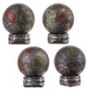 Nupuyai Healing Crystal Gemstone Ball Figures with Stone Stand, Crystal