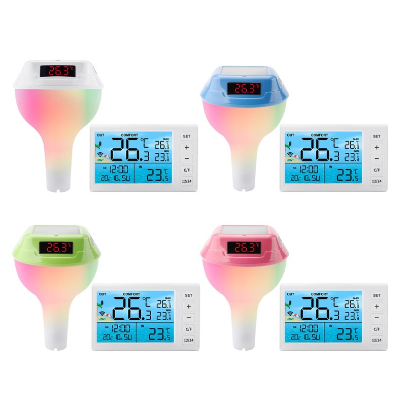 LED LED Pool Thermometers with Solar Charging and IP68 Design