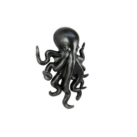 World of Wonders Poseidon Octopus Kraken Pewter Wall Hanger | Decorative Nautical Beach Office Decor | Ocean Theme Marine Underwater Creature Wall Art | Octopus Decoration | 15.5"H x 10"L x 3.25"D
