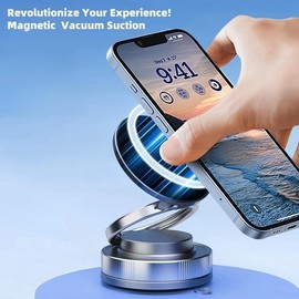 360° Adjustable Vacuum Magnetic Phone Holder – Suction Cup Mount for Magsafe | Car, Mirror, Gym & Makeup Use | Compatible with All Smartphones