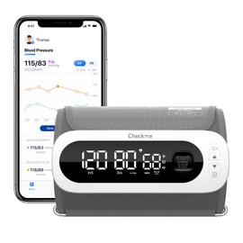 CheckMe BP2A Nexus Bluetooth Blood Pressure Monitor Upper Arm 3 Measurements Average Wireless Cuff (22-42 cm), App Compatible (iOS/Android), Large Display