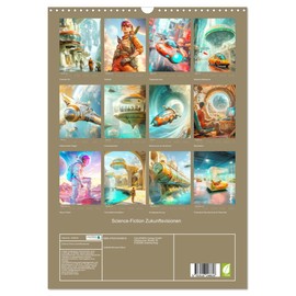 Science-Fiction Zukunftsvisionen (Wandkalender 2026 DIN A3 hoch), CALVENDO Monatskalender: Utopien voller Kreativität (CALVENDO Orte)