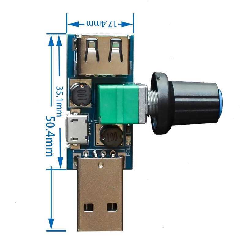 DollaTek 3Pcs USB Fan Speed Controller Module Reducing Noise Multi-stall
