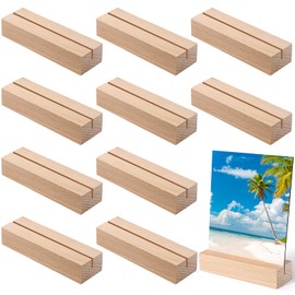 Zeawavsl Set of 10 high-quality wooden card stands, place card holders, beech wood, stylish table stand and photo holder including menu card holder, perfect for weddings, banquets and parties