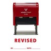 Revised by Date Self Inking Rubber Stamp (Red Ink) Medium