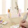 Aslsiy Cute Coquette Pink Bow Pen Holder White 4 Compartments
