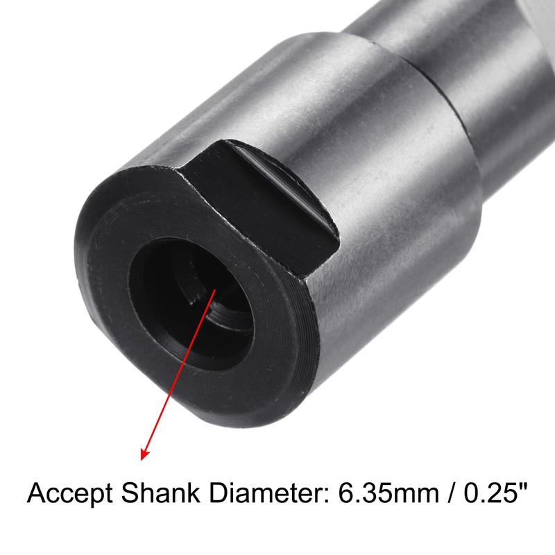 sourcing map Router Collet Extension Rod Converter Adapter 6.35mm to