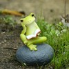 Gemmia Garden Miniature Frog Statue- Smile Everyday Flower Frog