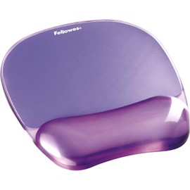 Fellowes - Alfombrilla de ratón y reposamuñecas de gel transparente, color morado