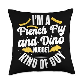Dino Nuggets Enthusiast Dinosaur Chicken Delight Dino Nugs Throw Pillow