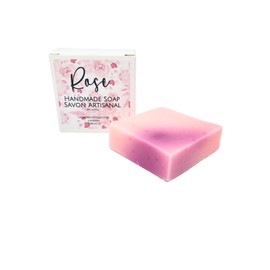 Scented Handmade Soap Bar, Soap Saver Bag Included (4.5 oz/127g) (Rose)