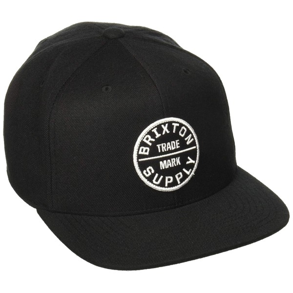 BRIXTON TM Medium Profile Adjustable Snapback Hat, Black, One Size