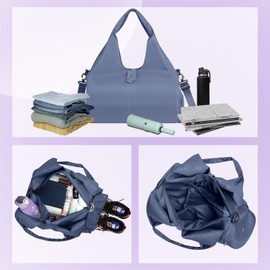 Yoga Maleta Deportiva Bolsa de Deporte Gym con Compartimento para Zapatos y Bosillo Impermeable, con Neceser y Funda para Zapatos, Bolsa de Viaje Impermeable para Entrenamiento, Deporte, Yoga (Azul)