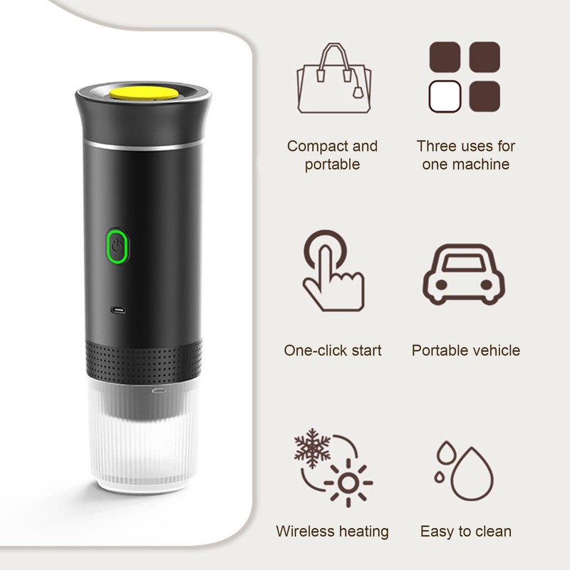 Irishom Portable Coffee Machine, 3 in 1 Cordless Electric Coffee