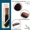 REMOS Hair Brush with 100% Wild Boar Bristle Walnut Wood