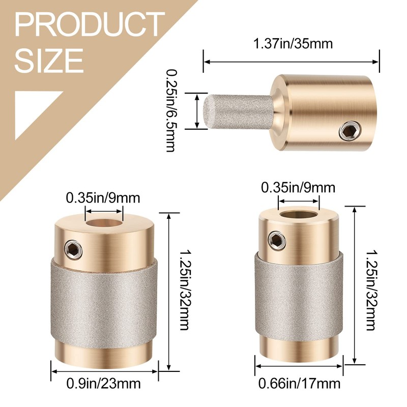 Glass Grinder Bits - Diamond Drill Set, 3 Sizes (1