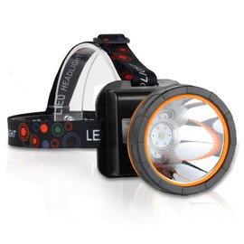 Coon Hunting Light, Super Bright LED Headlamp with 2 Light Modes, Waterproof & Rechargeable Hard Hat Headlight, Adjustable Gold Miner Torch for Hunting, Fishing, Hiking, Camping, Outdoor Adventure