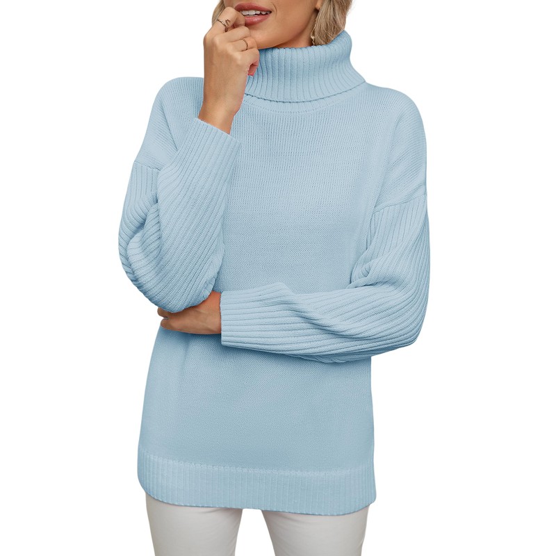 Jouica Womens 2025 Fall Turtleneck Oversized Long Batwing Sleeve Cream