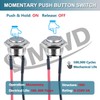 DMWD 2pcs 16mm Ultra Short Metal Waterproof Momentary Push Button