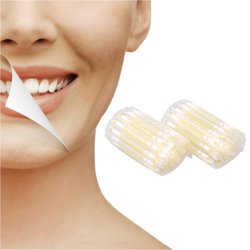 100Pcs Vitamin E Oil Swabs Stick Disposable VE Cotton Swab