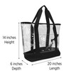 DALIX 20" Large Clear Tote Bag with Small Pouch