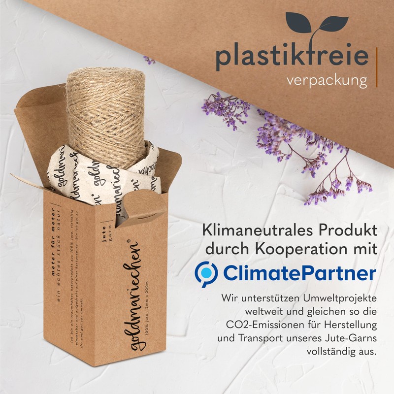 goldmariechen Premium Jute Twine - 100 m Cord with Approx.