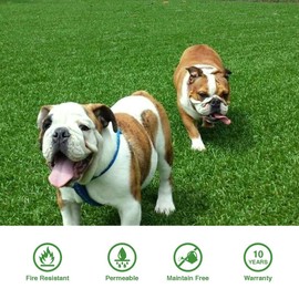 Fas Home Artificial Grass Turf 3FTX17FT, 1.38" Pile Height Realistic Synthetic Grass, Indoor Outdoor Pet Faux Grass Astro Rug Carpet for Garden Backyard Patio Balcony